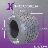 Hoosier 11.0x6.0-6 Treaded Tire (12930EB1) for Electric One Wheel Hoverboards, Skateboards, MonoRide, & Unicycles; Fits Onewheel + XR, Onewheel +, Original Onewheel, & S Series Models (6.0/11.0-6)